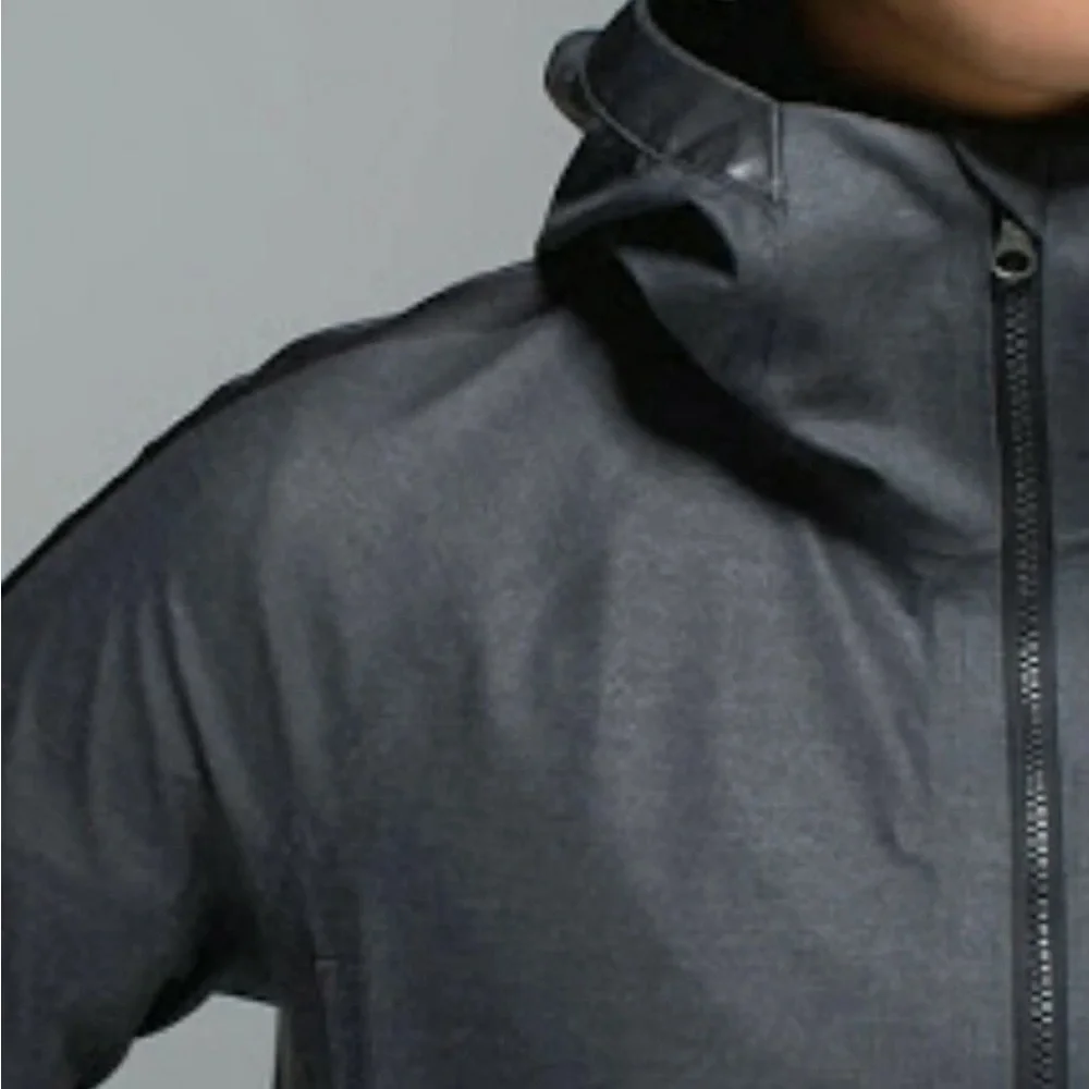 LULULEMON The Drizz‎ Jacket Grey size 10 Waxed Coated Water Resistant Reflective